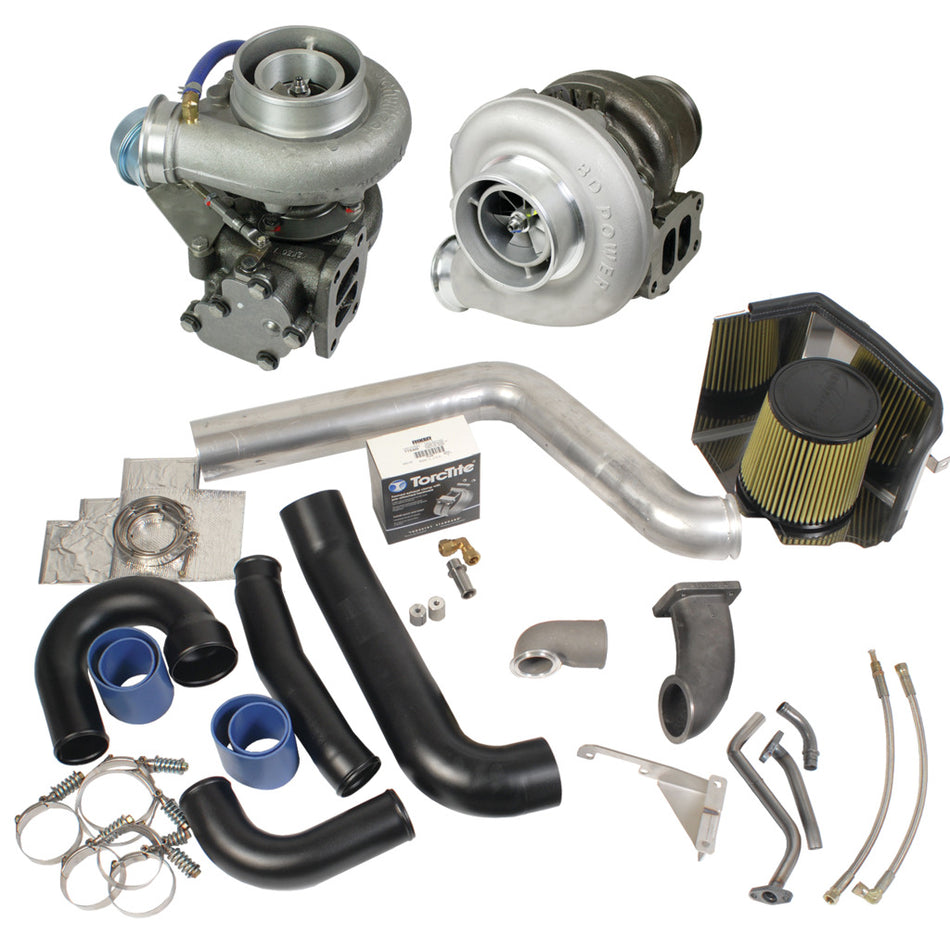 BD Diesel 1045310 Super B Twin Turbo Kit W/Fmw Billet Wheel On Secondary - Dodge 1994-1998 12-Vlv