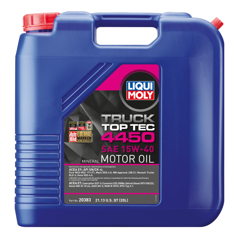 LIQUI MOLY Top Tec Truck 4450 15W-40 Diesel Engine Oil 20 Liter CK-4